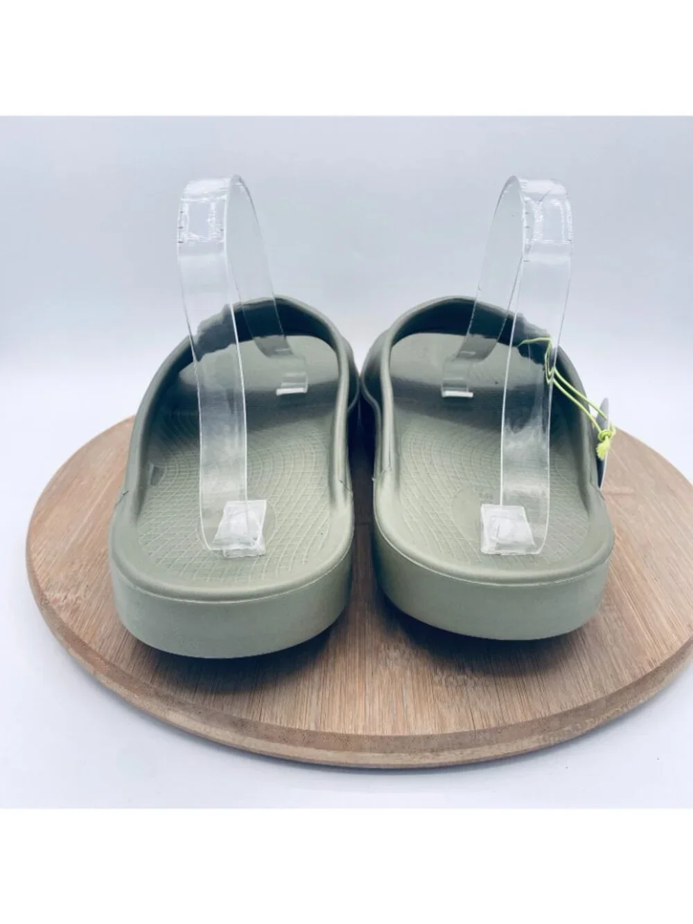 Oofos Sandals Mens 12 Green Rubber Ooaah Slip On Comfort Recovery Slides